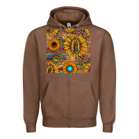Chestnut our lady of guadalupe sunflower  seamless pattern Zipper Hoodie - JahusDesignShop