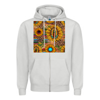 Dove Grey our lady of guadalupe sunflower  seamless pattern Zipper Hoodie - JahusDesignShop