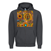 Smoke our lady of guadalupe sunflower  seamless pattern Zipper Hoodie - JahusDesignShop