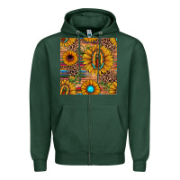Sports Green our lady of guadalupe sunflower  seamless pattern Zipper Hoodie - JahusDesignShop