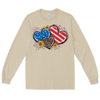 Mushroom American Flag heart Long Sleeve Tee - CowGirlArtShop