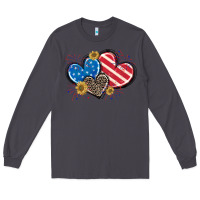 Smoke American Flag heart Long Sleeve Tee - CowGirlArtShop