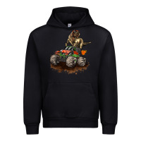 Black monster truck and t rex dinosaur Urban Hoodie - LillyAllenDesigns
