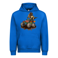 Cobalt monster truck and t rex dinosaur Urban Hoodie - LillyAllenDesigns