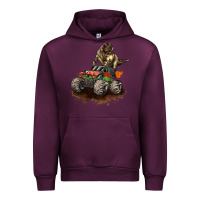 Mauve Wine monster truck and t rex dinosaur Urban Hoodie - LillyAllenDesigns