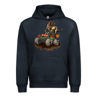 Navy monster truck and t rex dinosaur Urban Hoodie - LillyAllenDesigns