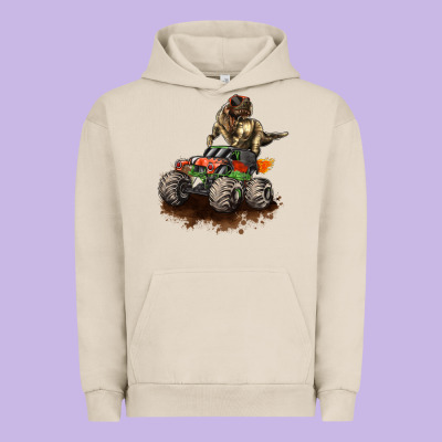 Monster Truck And T Rex Dinosaur Urban Hoodie Designed By Lillyallendesigns