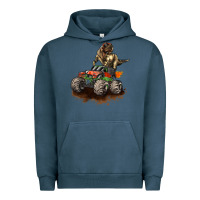Pigment Midnight Navy monster truck and t rex dinosaur Urban Hoodie - LillyAllenDesigns