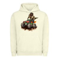 Pigment Pistachio monster truck and t rex dinosaur Urban Hoodie - LillyAllenDesigns