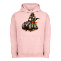 Pigment Salmon monster truck and t rex dinosaur Urban Hoodie - LillyAllenDesigns