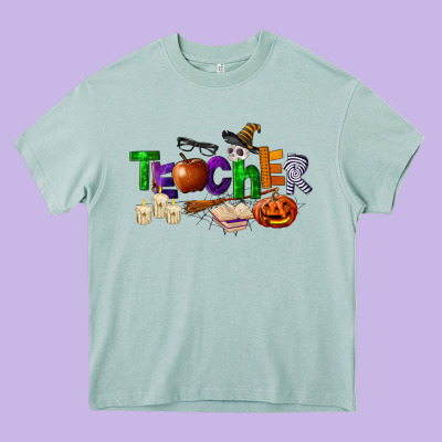 Halloween Teacher Heavy Core Tee Designed By Lillyallendesigns