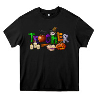 Black halloween teacher Heavy Core Tee - LillyAllenDesigns