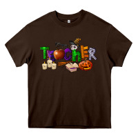 Chocolate Brown halloween teacher Heavy Core Tee - LillyAllenDesigns