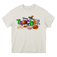 Cream halloween teacher Heavy Core Tee - LillyAllenDesigns