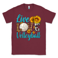 Burgundy live love volleyball Classic Tee - HRA Design Shop