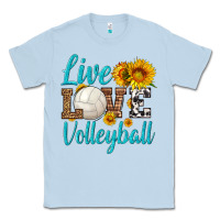 Dusty Blue live love volleyball Classic Tee - HRA Design Shop