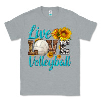 Heather Grey live love volleyball Classic Tee - HRA Design Shop