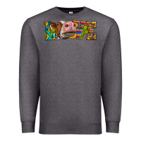 Charcoal Heather Western Love Simmental Cow Premium Sweatshirt - LillyAllenDesigns