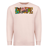 Pale Pink Western Love Simmental Cow Premium Sweatshirt - LillyAllenDesigns