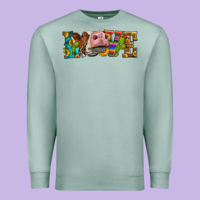 Western Love Simmental Cow Premium Sweatshirt Designed By Lillyallendesigns