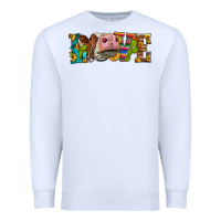 White Western Love Simmental Cow Premium Sweatshirt - LillyAllenDesigns