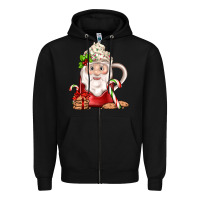 Black santa coffee Zipper Hoodie - JahusDesignShop