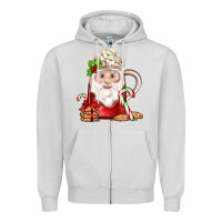Dove Grey santa coffee Zipper Hoodie - JahusDesignShop