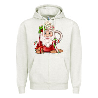 Oatmeal Heather santa coffee Zipper Hoodie - JahusDesignShop