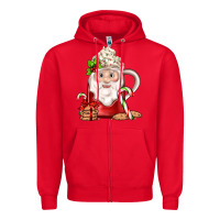Red santa coffee Zipper Hoodie - JahusDesignShop