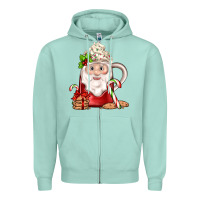 Seafoam santa coffee Zipper Hoodie - JahusDesignShop