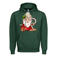 Sports Green santa coffee Zipper Hoodie - JahusDesignShop