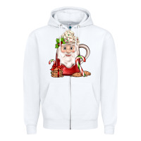 White santa coffee Zipper Hoodie - JahusDesignShop