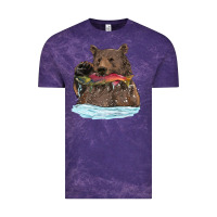 Cloud Purple mama bear haunting fish Vintage Tee - RanaPortraitStore