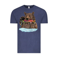 Vintage Denim mama bear haunting fish Vintage Tee - RanaPortraitStore