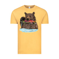 Vintage Mustard mama bear haunting fish Vintage Tee - RanaPortraitStore