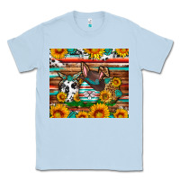 Dusty Blue Easter eggs sunflower gemstone tumbler Easter Day Classic Tee - Neo Western