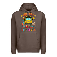 Coffee welcome back to school with school bus Premium Hoodie - NancyCooperArtShop