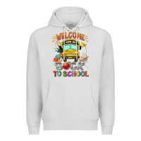 Dove Grey welcome back to school with school bus Premium Hoodie - NancyCooperArtShop