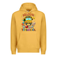 Mustard welcome back to school with school bus Premium Hoodie - NancyCooperArtShop