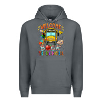 Rock welcome back to school with school bus Premium Hoodie - NancyCooperArtShop