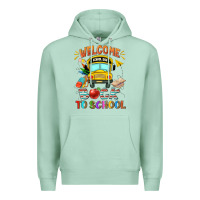 Seafoam welcome back to school with school bus Premium Hoodie - NancyCooperArtShop