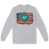 Moon Dust American flag leopard turquoise gemstone Long Sleeve Tee - Neo Western