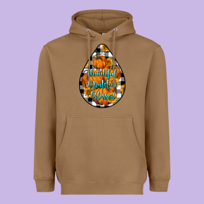 Thankful Grateful Blessed Heavyweight Hoodie Designed By Lillyallendesigns