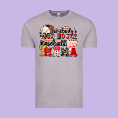 Somebody's Loud Mouth Baseball Mama Vintage Tee Designed By Zillion Design Studio