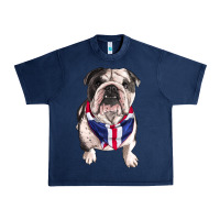 Navy english bulldog Urban Heavy Tee - RanaPortraitStore