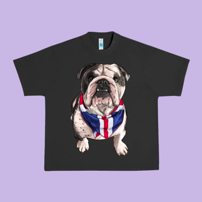 English Bulldog Urban Heavy Tee Designed By Ranaportraitstore