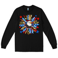 Black American flag sunflower Long Sleeve Tee - Neo Western