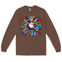 Chestnut American flag sunflower Long Sleeve Tee - Neo Western