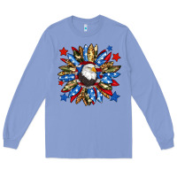 Colony Blue American flag sunflower Long Sleeve Tee - Neo Western