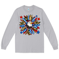Moon Dust American flag sunflower Long Sleeve Tee - Neo Western
